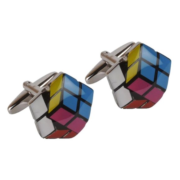Big Bang Theory Rubik Cube Puzzle Geek Cufflinks - Picture 3 of 4